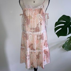 NWTs* Wallflower Pastel Pink/Orange Boho Print Sleeveless Mini Dress size Small
